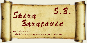 Spira Baratović vizit kartica